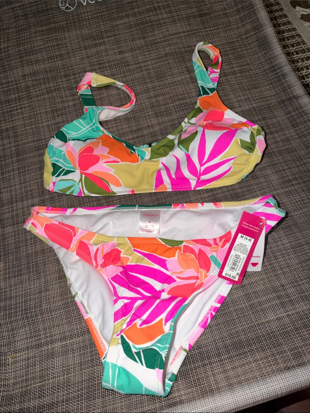 Women’s Floral Bikini Set - target Pink, Orange & Green